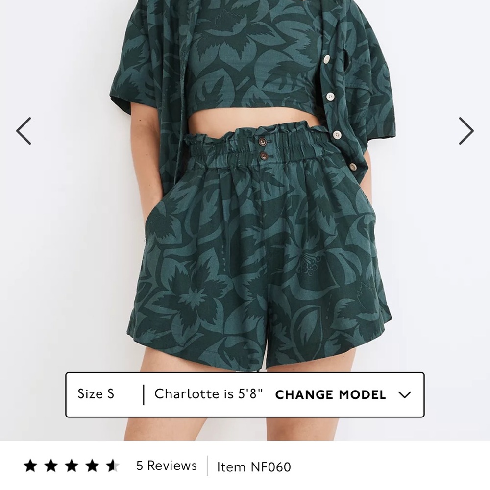 Linen blend tropical shorts